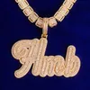 Pendant Necklaces Bubble Letter Customized Name Necklaces Real Gold Plated Charms Men Iced Out Pendant Hip Hop Jewelry Christmas Gifts Trend 230901