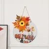 Andra evenemangsfestleveranser Halloween Hang Wreath Simulation Pumpkin Maple Leaf Wall Garlands Dörrdekor Black Cat Skull Bat Happy Halloween Day Wreath 230904