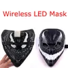 Maski imprezowe bezprzewodowe Halloween przerażające świetliste maska ​​cosplay folia superbohaterowa twarz LED Light Up Purge Glow Slows 230901