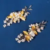 Hair Clips Fashion Bridal Shoe Accessories Prom Women Buckle Crystal Pearl Flower Bride Wedding Party Bridesmaid Gift