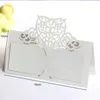 Autres fournitures de fête d'événement 50pcs Place Cartes Carte de siège Mariage Anniversaire Papillon Réception Table Décor Vintage Numéro Nom Laser Cut Heart 230901