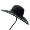 Gierig Rand Hoeden Zomer Vrouwen Borduren Toquilla Stro Zonnehoed 14 CM Breed Voor Elegante Dame Opvouwbare Koepel Strand Fedora Zonwering S283d