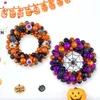 Andra evenemangsfestleveranser Halloween Glitter Bat Pumpkin Wreath Scary Ytor Futor Window Hanging Halloween Ornament Halloween Wreath Indoor Outdoor Decor 230904