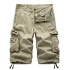 Unterhosen Herren Shorts Green Cargo Sommer Baumwolle Männliche Klappentaschen Jogger Lässige Arbeitsarmee Taktische