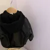 Ceket moda kız bebek çocuk pu deri ceket kapüşonlu kış bebek yürümeye başlayan çocuklar deri ceket moda chaqueta kalın kıyafetler 1-10y 230904