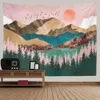 Wandteppiche Sepyue Mountain Tapestry Wall Hanging Tapisserie Home Decor Art Room Boho Trippy Dorm Hd Stoffdecke abstrakte Landschaft Hippie 230901