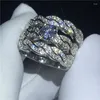 Cluster Ringen Belofte Ring 3-in-1 Kruis Wit Goud Gevuld Engagement Wedding Band Voor Vrouwen Mannen Zirkoon cz Vinger Sieraden