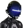 Maschere per feste Maschera cyberpunk Cosplay per adulti Stile meccanico Fantascienza Striscia luminosa a LED bianca Tecnologia fredda Casco Ghostface Mask 230904