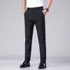 Męskie spodnie Summer Casual Men Thin Business Stretch Slim Elastyczna Talia Jogger Koreański klasyczny czarny szary niebieskie spodnie Mężczyzna 230904
