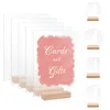 Other Event Party Supplies 302010 Set Clear Acrylic Sheet with Wood Stand Wedding Signs Blank Holder DIY Table 230901