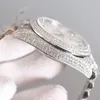 Herenhorloge Volledig diamanten top 3255 Automatisch mechanisch uurwerk Horloges 41 mm Saffier Luxe roestvrijstalen band Zwemhorloge Lichtgevend waterdicht