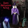 Objets décoratifs Figurines Halloween décor animé de sorcière violette suspendue DÉCORATIONS DE MAISON PROPOS LED 230901
