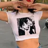 Women's T Shirts Star Girl Y2K Punk YK2 GOTHIC CROP TOP KVINNA KOREAN Fashion Trashy Cyber ​​Clothes