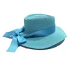 Szerokie brzegowe czapki ymsaid Summer Sun Hat Fashion Girl St Ribbon Bow Beach Casual Flat Top Bone Feminino 220318 Dostęp do dostawy DHSCL