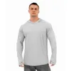 Mäns hoodies tröjor Herrarna Solid Color Summer Men's Long Sleeve Hooded Sun Protection Clothes Loose T-Shirt 230904