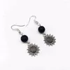 Dangle Earrings 1pair) Essential Oil Diffuser Jewelry Sunflower Lava Stone Aroma Antique Bronze Color