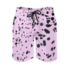 Pantaloncini da uomo Pantaloncini con stampa dalmata rosa Bordo estivo a pois Abbigliamento sportivo Pantaloni corti da spiaggia Asciugatura rapida Costume da bagno personalizzato di grandi dimensioni divertente