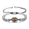 Charm Bracelets Trendy Classic Stainless Steel Dragon Claw Bracelet Adjustable Tiger Eye Stone 2023 For Men Gift
