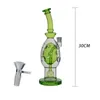 Type d'oeufs de dinosaures narguilés Bong en verre recycleur fumer tuyau d'eau Dab Rig 30 cm de hauteur avec joint de 14 mm