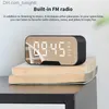 Tragbare Lautsprecher KLW 3 in1 Bluetooth Lautsprecher mit FM Radio LED Spiegel Wecker Subwoofer Musik Player Snooze Desktop Uhr Wireless Q230905