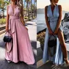 Casual Dresses Stylish Women Dress Solid Color Comfy Beachwear Pure Slit