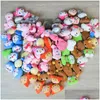 Bonecas de pelúcia 1050 pcs desenhos animados bonito mini animal brinquedo de pelúcia chaveiro pingente coelho urso para presente de menina atacado entrega de gota dhsmb