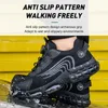 Stövlar Waliantile spetsfria män säkerhetsskor sneakers för industriellt arbetande punkteringsbevis ståltå oförstörbart arbete 230901