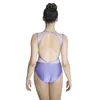 Stage Wear Light Grape Shiny Lycra Lace Tank Dance Leotard Pink Girls Dancewear Blue Ladies Bodysuit Performance 10 Colors