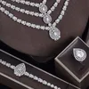 Браслеты-подвески женские, комплект свадебных украшений из 4 предметов, в форме листа, серьги с кубическим цирконием, браслет, комплект ожерелья 230901