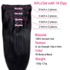 Spetsspår 120 g 8 st/set clip in hårhår 10 till 26 tum brasiliansk remy rakt hår naturlig svart 4 613 färg för kvinnor 230901