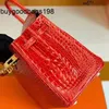 Designer Bags Womens Handbags Crocodile Handbag 2024 New Leather Hand Lock Locks Skin One Shoulder Fashion Have Logo Uh6m