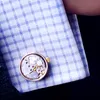 Cuff Links KFLK cufflinks for mens Brand watch movement mechanical cuff links Stainless Steel Buttons Gold-color High Quality guests 230904