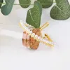 Designer AP Bracelet Luxe Top Rose Gold Wave Perle Bracelet Bijoux réglables Cadeau Femme Incolore Naturel Perle d'eau douce Bracelet Accessoires Bijoux