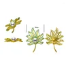 Broches MeibaPJ Natural Pearl Leaf Corsage Broche Moda Camisola Jóias para Mulheres Bandeja Vazia