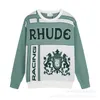 Rhude Shorts Contrast Color Hoodys Autumn Mens Long Sleeve Sweatshirts Drawstring Short Kits Sprots Terry Hoodies Sets Man Tracksuit Casual Pullover Cn46