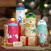 Cups Dishes Utensils FJbottle Kids Water BottleVacuum FlacksThermos With Cute Dinosaur Patternthermos Bottle With Healthy Straw And BPA Free350ML x0904