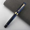 Fountain Pens Jinhao 100 Fountain Pen Acrylic Business Blue Spin Arrow #6 35 Nib Fude Calligraphy Office levererar Golden Ink Pen HKD230904