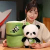 Animali di peluche di peluche Panda creativo carino peluche Panda di peluche con borsa di bambù Bambole morbide Giocattoli per bambini Regali di compleanno