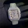 Часы Stone Ap Mosang Diamond с муассанитом, индивидуальные мужские часы с автоматическим механическим механизмом, водонепроницаемые часы Top7937795 cy