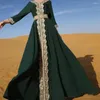 Ethnische Kleidung, luxuriöse Kaftan-Kleider, muslimische Abaya, Dubai-Stickerei, elegantes Langarm-Islam-Türkei-Jellaba-marokkanisches Kleid für Frauen