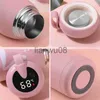 Cups Dishes Utensils Kids Mini Vacuum Smart Thermos Digital temperature Display Stainless Steel Water bottle With Insulated Handle x0904