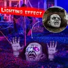 Other Event Party Supplies Zombie Halloween Decor Outdoor Realistic Skull Head Glowing Eyes Horror Ghost Skeleton for Haunted House Garden Yard Graveyard 230904