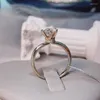 Cluster-Ringe, 925er-Silberring, 6 Moissanit-Schal-Styling, besonderes Design, Verlobung, Jahrestag, 1 Karat rund, ausgezeichneter Schnitt