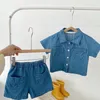 Sommer Infant Baby Mädchen Jungen Kurzarm Jeans Set Kleidung Kinder Mode Kleidung Baumwolle Kinder Kleidung Anzüge Kinder Geschenk 2599