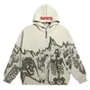 Men's Hoodies Sweatshirts BIG PROMOTION Y2K Hip Hop Gothic Hoodie Men's Street Apparel Skull Pattern Zip Up Sweatshirt Casual Top Vintage Coat Unisex 230904