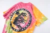 Tie Dye T-shirts Plus T-shirts T-shirts à manches courtes rose pour hommes impression bouffée T-shirts supérieurs hauts t-shirt décontracté