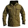 Qnpqyx m65 jaqueta tática com capuz do exército dos eua, casual, camuflada, corta-vento, à prova d'água, casaco de piloto de voo, jaquetas de campo militar masculinas