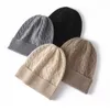 Bonnet/Skull Caps 100% pur cachemire femmes chapeau d'hiver chaud laine doux Bonnet Bonnet y2k losange luxe bonnets pour dame tricoté Skullies Cap 230904
