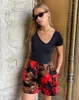 Women's Sleepwear Fancy Hand-Painted Floral Jacquard Pajama Shirt/Shorts/Pants Set Cozy Chic Viscose/Rayon Blouse High-Rise Trousers