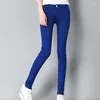 Jeans da donna 22 Leggings skinny multicolor tinta unita per donna Pantaloni a matita slim a vita alta Pantaloni in denim affusolati femminili con tasche
